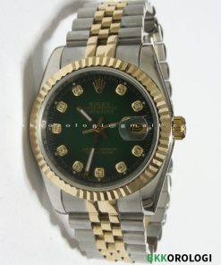 Rolex Datejust Verde Acciaio e Oro Imitazione 16233